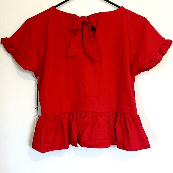 NWT REVOLVE Susana Monaco Red Short Sleeve Top - Size Small - Picture 7 of 7